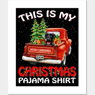 This Is My Christmas Pajama Shirt Labrador Truck Tree Posters and Art